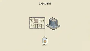فرمتهای داده در GIS ، مقایسه کامل ساختارها و کاربردها 8 فرمتهای CAD و مهندسی (CAD & BIM Formats)